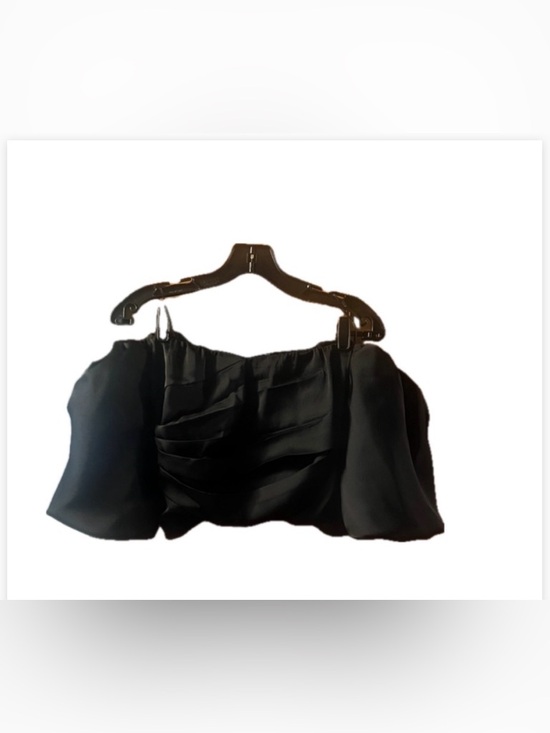 Express Tops - Express Black Draped Off-Shoulder Top